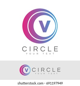 circle initial Letter V Logo design