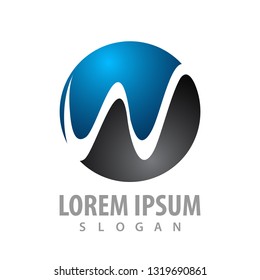 Circle initial letter W logo concept design. Symbol graphic template element 