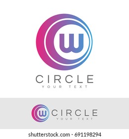 circle initial Letter W Logo design