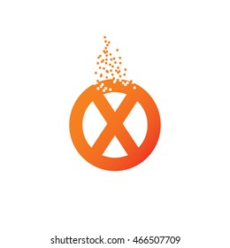 Circle initial letter X uppercase logo design template