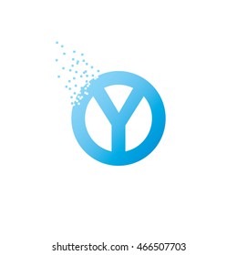 Circle initial letter Y uppercase logo design template