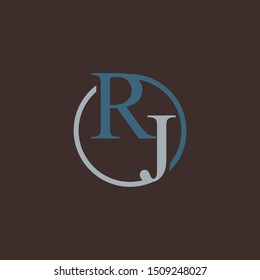 Circle initial logo letter rj