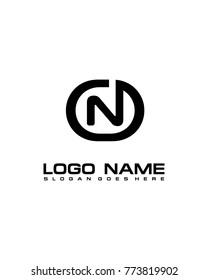 Circle initial N logo template vector