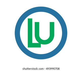 circle initial typography LU alphabet typeset typeface font image vector icon