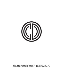 Circle Initials CD Letter Logo Design Vector
