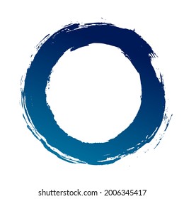 Circle ink brush stroke, black paint round frame, vector illustration.