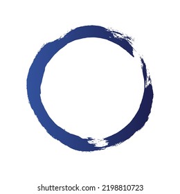 Circle ink brush stroke, black paint round frame, vector illustration.	