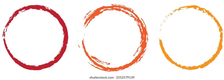 Circle ink brush stroke, japanese calligraphy paint buddhism symbol, Zen enso, black paint round line, vector illustration.