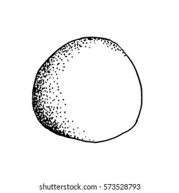 Circle ink drawn with dots texture. Hand drawn doodle style for decoration and design