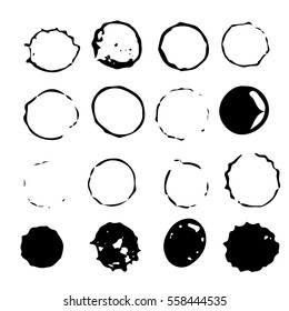 Circle ink frame. Abstract ink smear frame. Strokes with a dry brush. Grunge brush stroke. Dirty brush. Vector illustration eps 10.