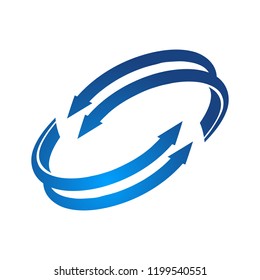 Circle Innovation Technology arrow blue color Logo template