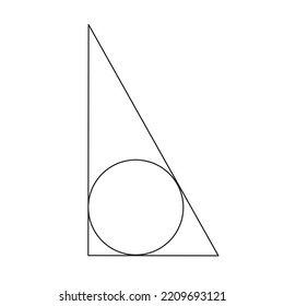 A Circle Inscribed In A Right Triangle, Didactic Material, Poster, Visual Aid, Geometric Shapes