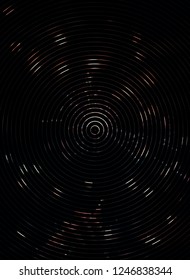 Circle interfaces with different glowing colors. Neon lights science, technology pattern. Circles Tunnel.  Energy Background with Rings. Abstract futuristic dynamic, motion graphic Vector illustration