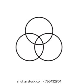 circle intersection icon illustration isolated vector sign symbol