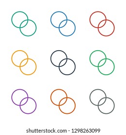 circle intersection icon white background. Editable outline circle intersection icon from company. Trendy circle intersection icon for web and mobile.