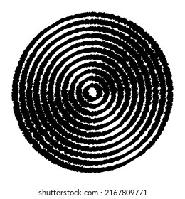 Circle with irregular edges, abstract vector graphic, irregular circle in black and white color. Perfect for print, textiles