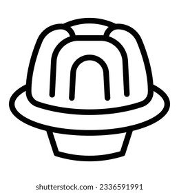 Vector de contorno de icono de gelatina circular. Postre de goma. Fruto de Gummy