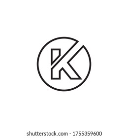 circle K initial letter lines logo design vector