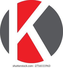 Diseño del logo Circle K. Diseño del logotipo de K. Diseño de logo creativo. Icono de Vector OK