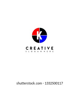 circle K logotype in red, black and blue colors design concept