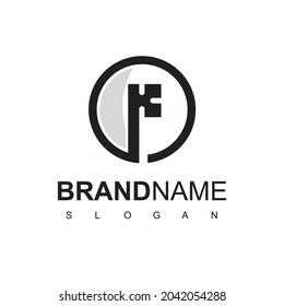 Plantilla de diseño de logotipo de clave circular 