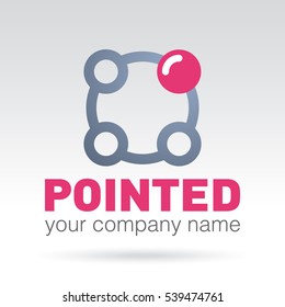 Circle with a key point. Abstract logo. Vector illustration.