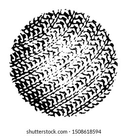 Circle with knitted pattern. Overlay template. Vector illustration