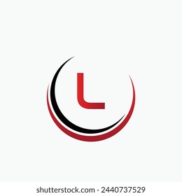 Circle L Letter Digital Network , abstract L dotted logo design.
