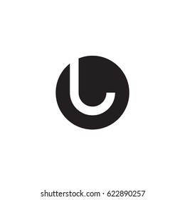 circle l logo, initial logo ol, lo, l inside o rounded letter negative space logo black