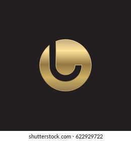 circle l logo, initial logo ol, lo, l inside o rounded letter negative space gold