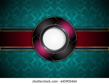 Circle label and abstract background. Blank for message or text.