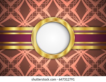 Circle label and abstract background. Blank for message or text.