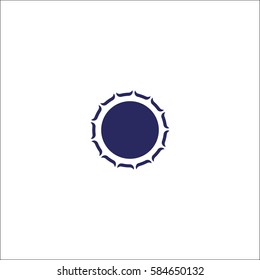 Circle label icon isolated sign symbol. Flat Vector illustration.