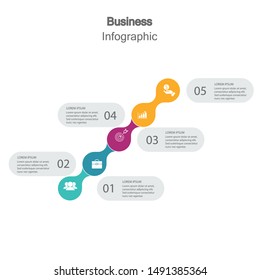 Circle label infographic with step by steps