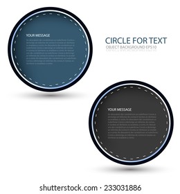 Circle label object blue and grey color on white background for edit and for text and message modern artwork design , vector