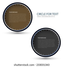 Circle label object brown and grey color on white background for edit and for text and message modern artwork design , vector