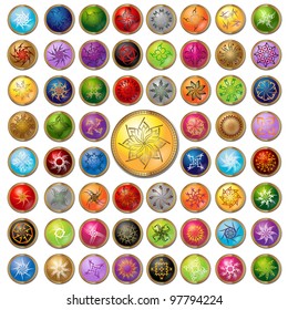 circle label symbol set color button web