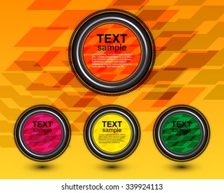 circle labels on geometric background, vector illustration