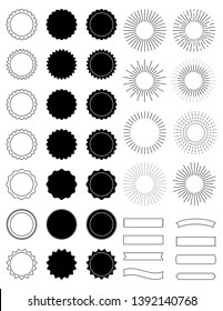 Circle labels, sunbursts and ribbons