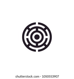 Circle Labyrinth Maze Target Board Logo design 