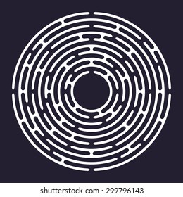 Circle labyrinth, maze, vector illustration