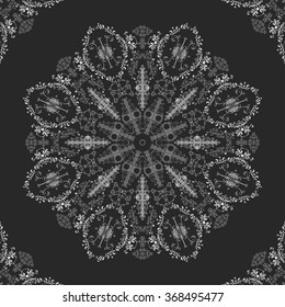 Circle lace doily, decorative mandala, round geometric ornament