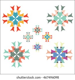 Circle lace ornament, geometric doily pattern collection. Vector illustration for your design