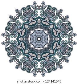 Circle lace ornament, round ornamental geometric doily pattern