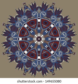 Circle lace ornament, round ornamental geometric doily pattern