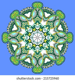 Circle lace ornament, round ornamental geometric doily pattern.Vector illustration