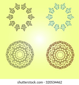 Circle lace ornament, round ornamental geometric doily pattern