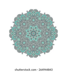 Circle lace pattern. Mandala. Vector element for design