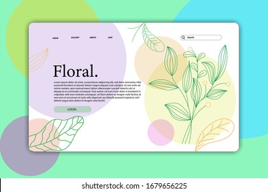 circle landing page or web page design templates for beauty, spa, wellness, natural products, cosmetics, body care. handraw  vector illustration concepts for website and mobile website development.