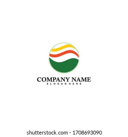 Circle landscape logo icon vector